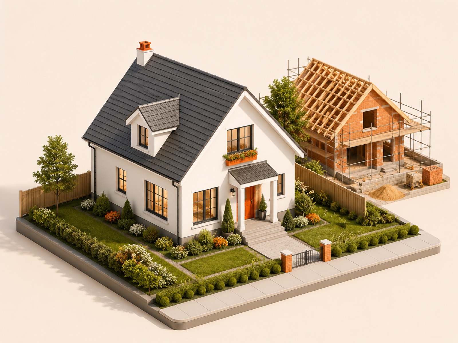 Illustration Neubau eines Einfamilienhauses – de Carnèe